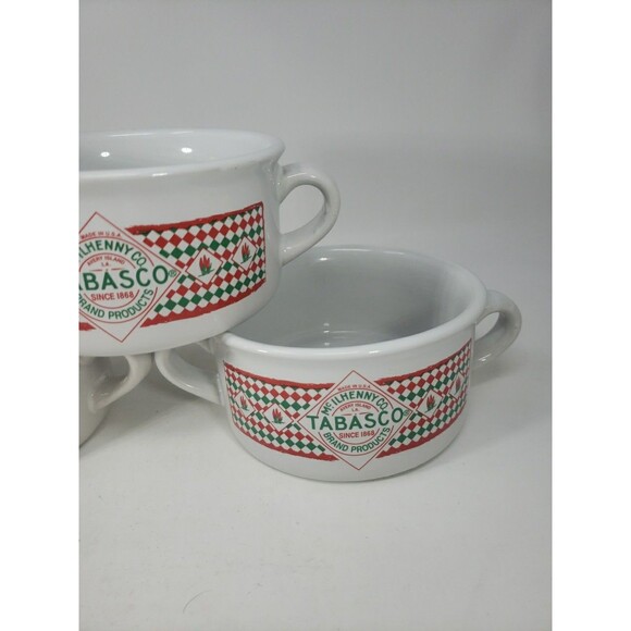 Tabasco Logo Chili Soup Stoneware Bowls Set of 3 with Handles Southwest Graphics - Picture 4 of 15